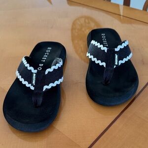 Rocket Dog Black Sandals with White Trim